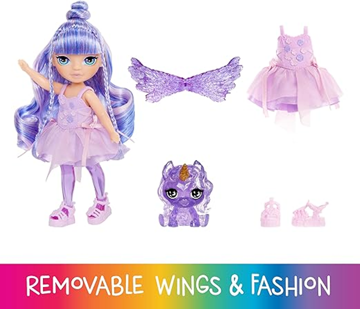 Лялька Rainbow High Littles Rainbow Fantasy Fairies Doll Amethyst Фіолетова (543435) (0035051543435) - зображення 4