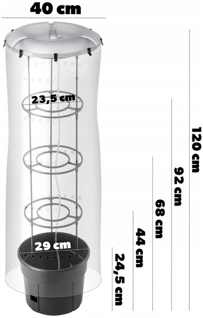 Zestaw do uprawy pomidorów Kadax Doniczka 12 l + Parasol ochronny (5903699475362) - obraz 4