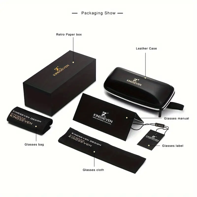 Фотохромные солнцезащитные очки Тишейды в металлической оправе N7579F KINGSEVEN DESIGN - изображение 5