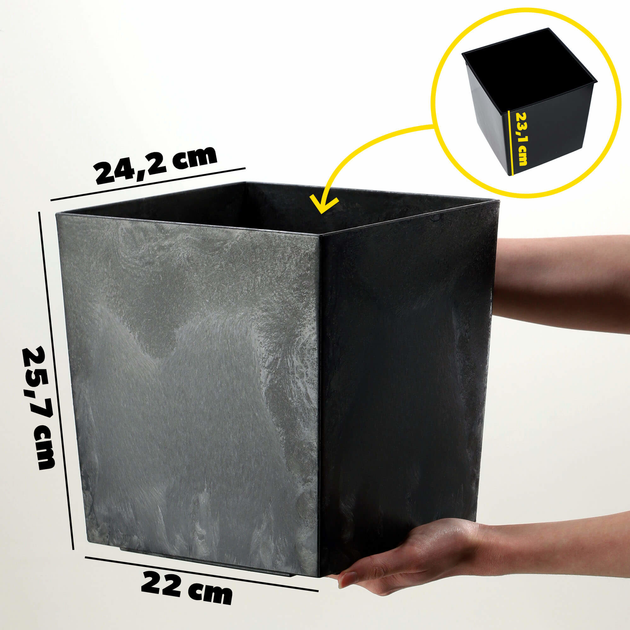 Donica ogrodowa z wkładem Kadax Czarna 25 cm (5903699495261) - obraz 4