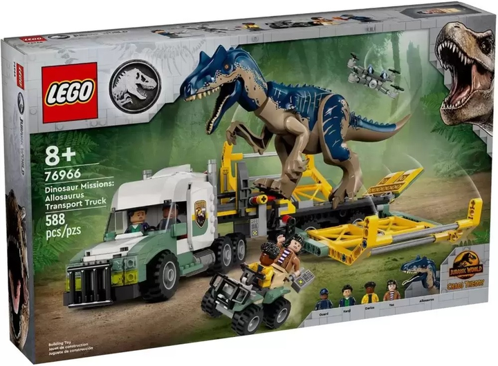 Zestaw klockow LEGO Jurassic World Dinomisje: ciezarowka do transportu allozaura 588 elementow (76966) (955555911826772) - Outlet - obraz 1