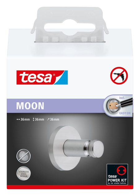 Вішак TESA Moon для рушників у ванній кімнаті без свердління (4042448448156) - зображення 4