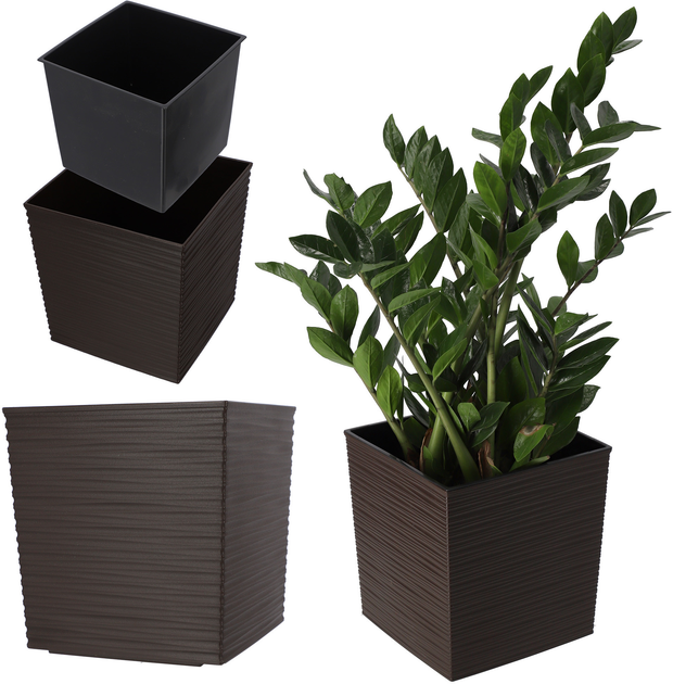 Doniczka z wkładem Kadax Mokka 30 cm (5903699420591) - obraz 1