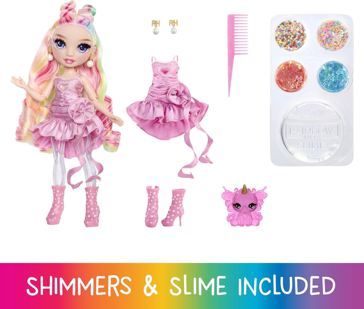 Lalka Rainbow High Rainbow Shimmers with Slime Fashion Doll Bella Różowa (122401) (0035051122401) - obraz 3