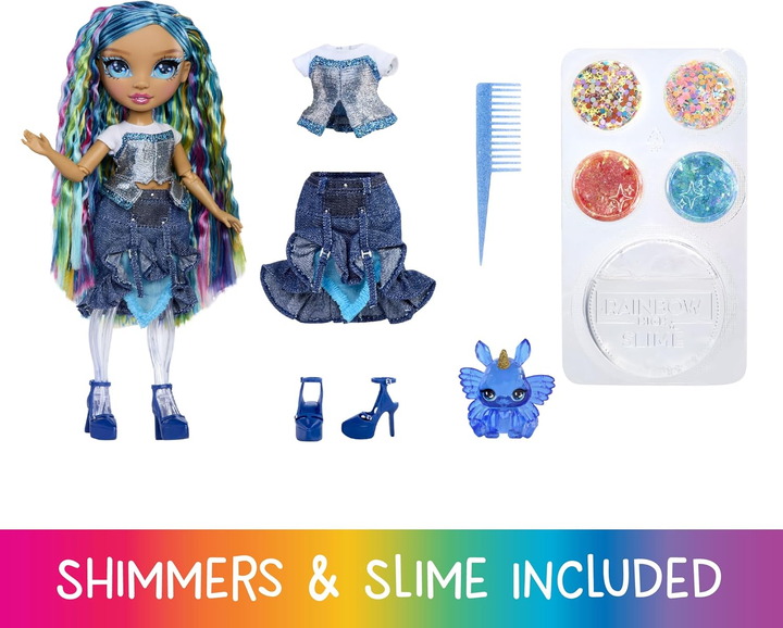 Лялька Rainbow High Rainbow Shimmers with Slime Fashion Doll Skyler Блакитна (122418) (0035051122418) - зображення 2