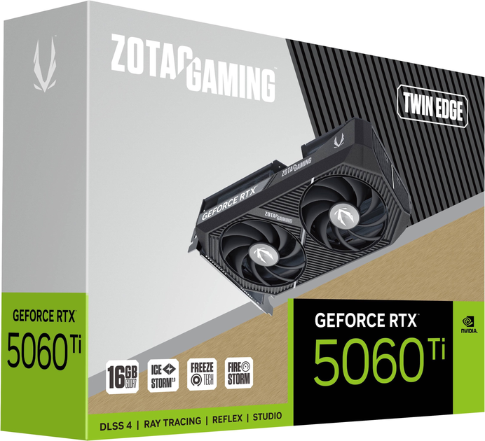 Karta graficzna Zotac PCI-Ex GeForce RTX 5060 Ti GAMING Twin Edge 16GB GDDR7 (128bit) (2572/28000) (HDMI, 3 x DisplayPort) (ZT-B50620E-10M) - obraz 7