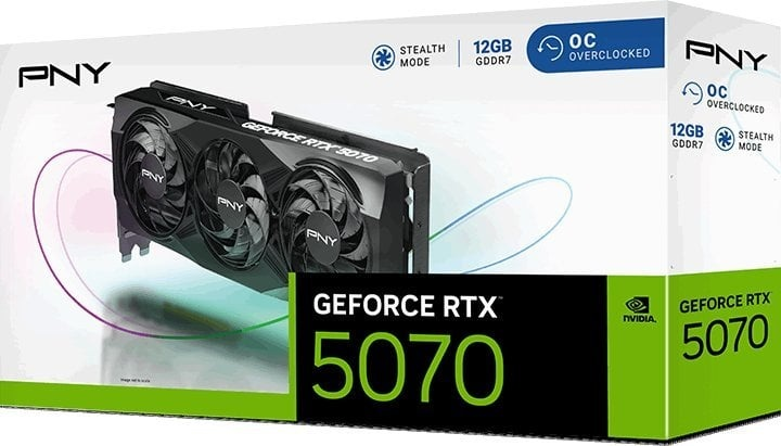 Karta graficzna PNY PCI-Ex GeForce RTX 5070 OC 12GB GDDR7 (192bit) (2587/28000) (HDMI, 3 x DisplayPort) (VCG507012TFXPB1-O) - obraz 8