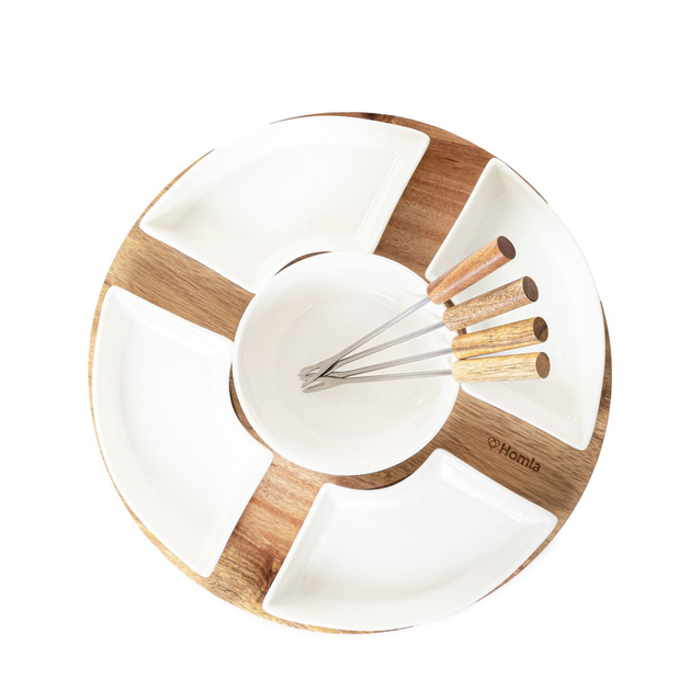 Zestaw do fondue Homla Mokka z obrotowa podstawką 27 x 13 cm (5904183844169) - obraz 2