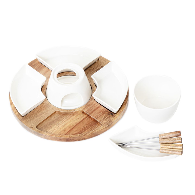 Zestaw do fondue Homla Mokka z obrotowa podstawką 27 x 13 cm (5904183844169) - obraz 4