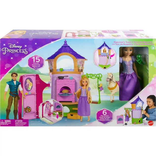 Игровой набор с куклой Рапунцель Высокая башня Disney Princess Mattel HLW30 - Фото 2 Игровой набор с куклой Рапунцель Высокая башня Disney Princess Mattel HLW30 - изображение 2