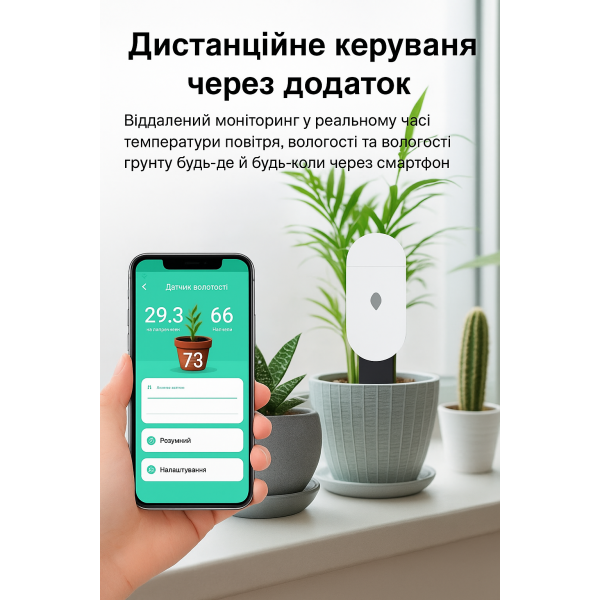 Умный датчик температуры и влажности почвы Zigbee Tuya Smart Life для полива и мониторинга растений 90186777 - 90186777 - изображение 4