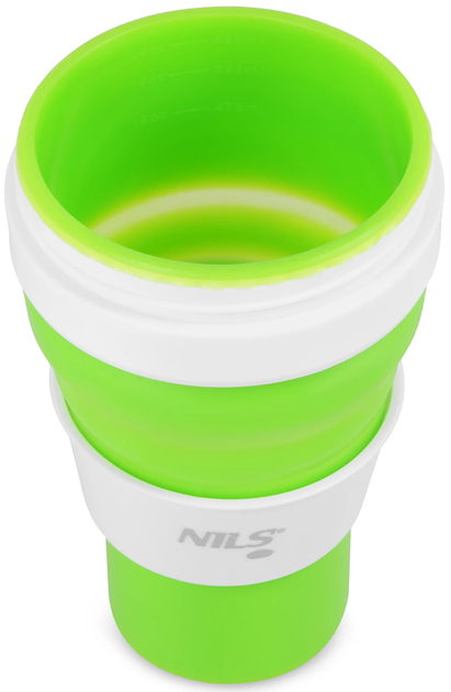 Kubek silikonowy składany Nils Camp NC4103 z pokrywką 600 ml Jasno zielony (5908261683015) - obraz 3