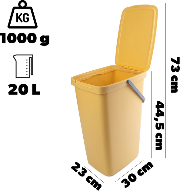 Кошик для сортування відходів Kadax 20 л з ручкою (5903699493045) - зображення 3