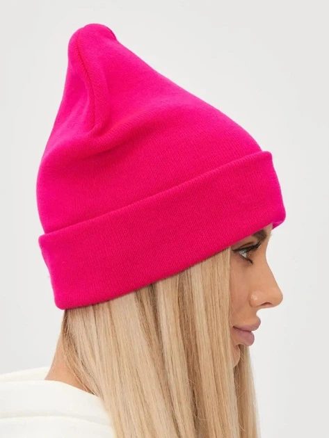 Вязаная шапка бини Лопата NEW One-size Малиновый - изображение 4