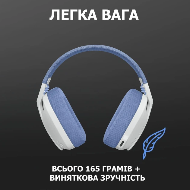 Наушники Logitech G435 LIGHTSPEED Wireless Gaming Headset - White - изображение 2