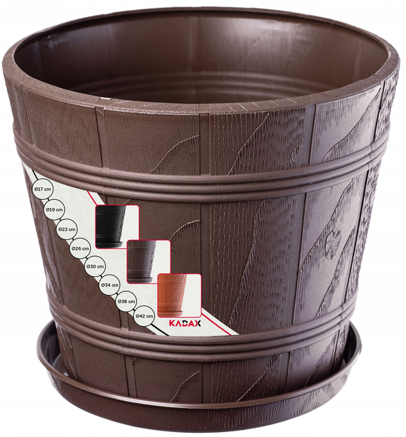 Donica ogrodowa z podstawką Kadax Brązowa 42 cm (5903699400852) - obraz 3