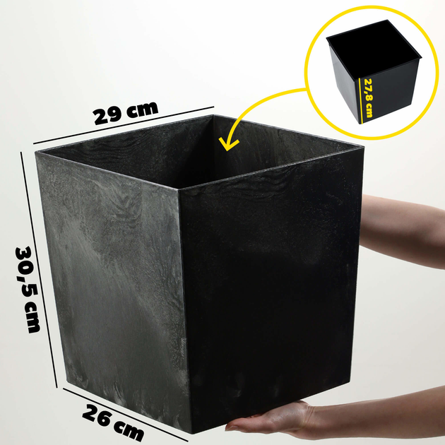 Doniczka z wkładem Kadax Czarna 30 cm (5903699495278) - obraz 5
