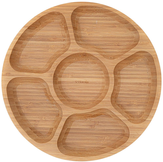 Półmisek Homla Bambou bambusowy z przegródkami 32 x 4 cm (5902869958407) - obraz 1