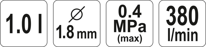 Ppistolet lakierniczy Yato YT-2346 z dolnym zbiornikiem 1 l 1.8 mm (5906083923463) - obraz 3