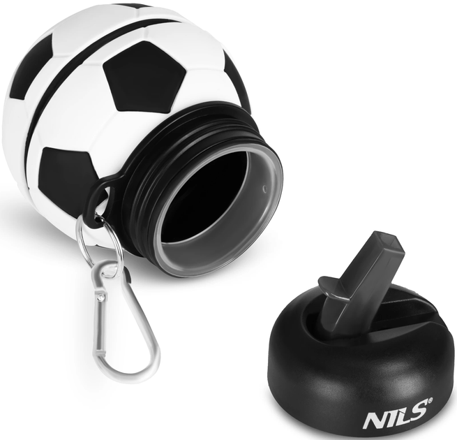 Butelka na wodę Nils Camp NC4104 Silikonowa, składana 550 ml Football (5908261683039) - obraz 3
