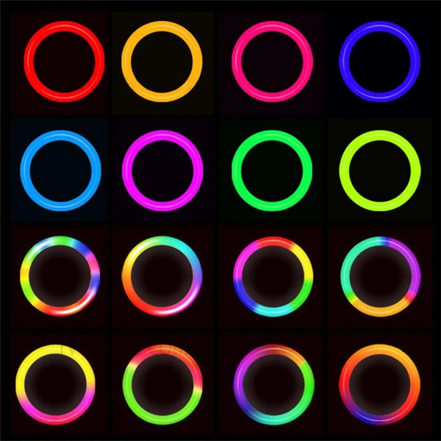 Профессиональная кольцевая лампа RGB 45см модель 3D J45 с пультом дистанционного управления и штативом - изображение 4