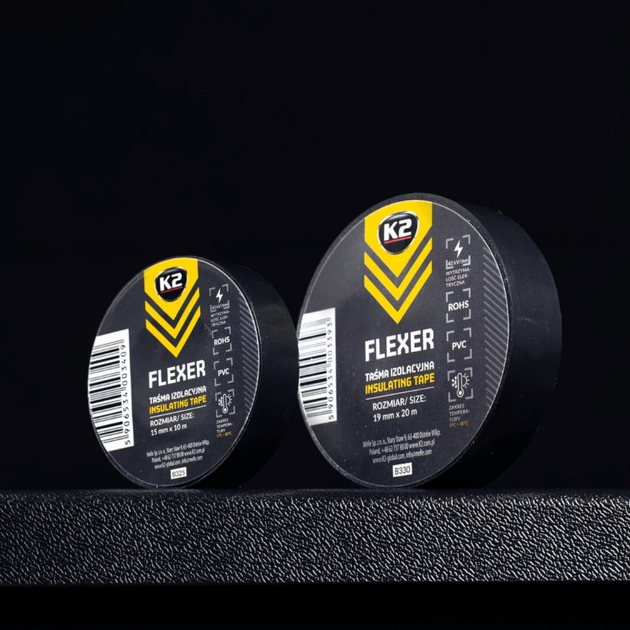 Стрічка ізоляційна K2 Flexer 15 мм x 10 м Чорна (5906534003409) - зображення 2