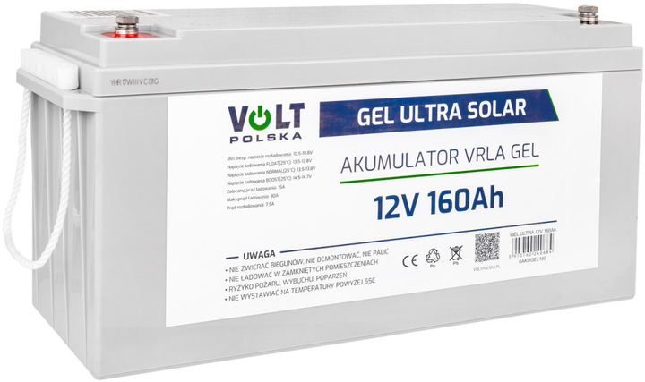 Akumulator Volt Polska GEL ULTRA SOLAR 12V 160Ah (6AKUGEL160) - obraz 1