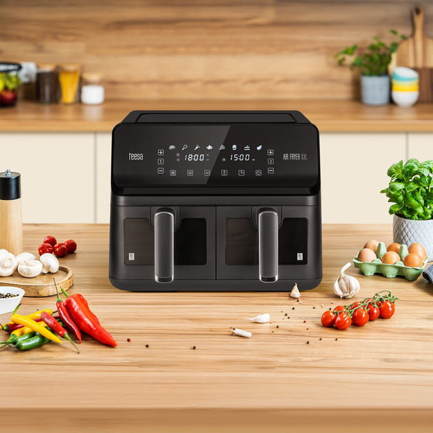 Frytkownica beztłuszczowa Teesa AIR FRYER DUAL POT XXL - obraz 9