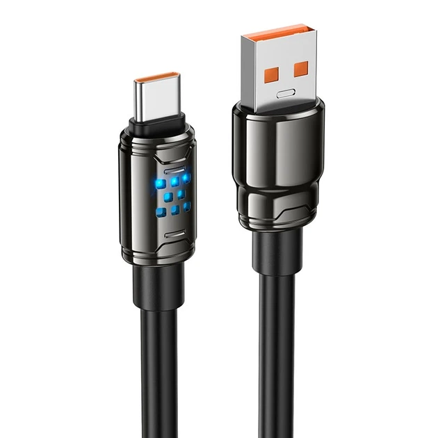 Кабель HOCO Type-C Joy charging data cable U143 |1.2m, 5A| Black - Фото 1 Кабель HOCO Type-C Joy charging data cable U143 |1.2m, 5A| Black - зображення 1