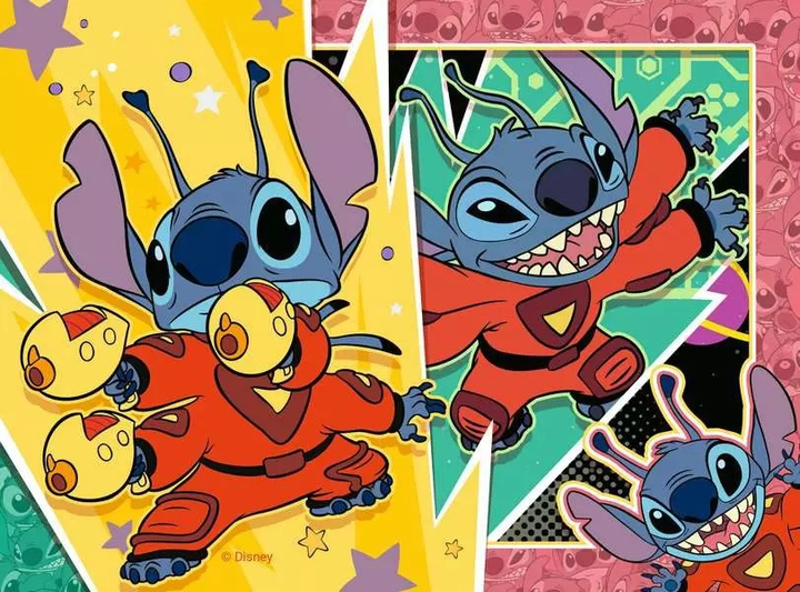 Puzzle Ravensburger Disney Stitch Vacay Mode 4 in 1 Box 12001069 (4005555010692) - obraz 5