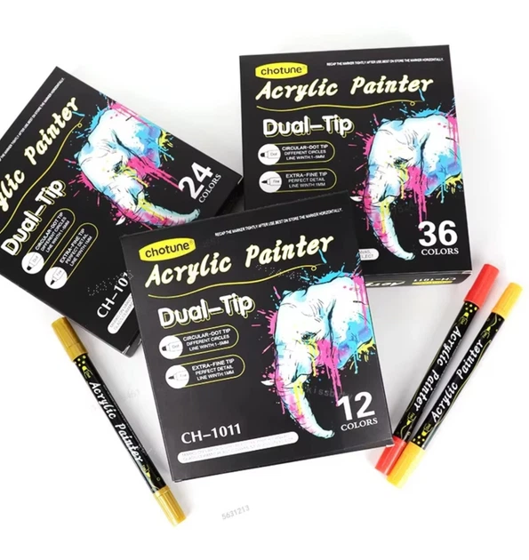 Двусторонние акриловые маркеры Acrylic Painter CH-1011 12 шт. - изображение 5