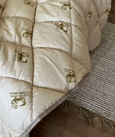 Одеяло двуспальное стеганое зимнее из искусственной шерсти Leri Max Pur Wool 21473 180х210 см коричневое - изображение 5
