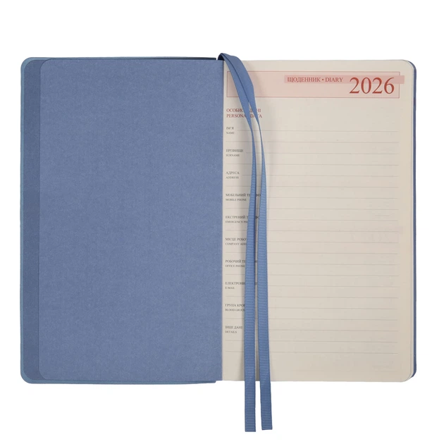 Дневник-деловая записная книжка 12х20 см Leo Planner датированный 2026 "Glory", мягкий, голубой, 352 страницы (252631) - изображение 5
