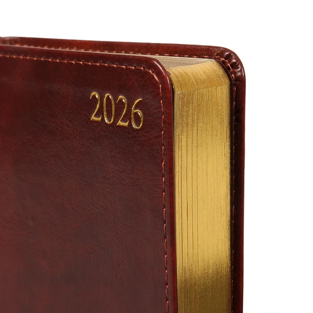 Дневник-деловая записная книжка А6 Leo Planner датированный 2026 "Aldento", интегральная, коричневая, 352 страницы (252674) - изображение 2
