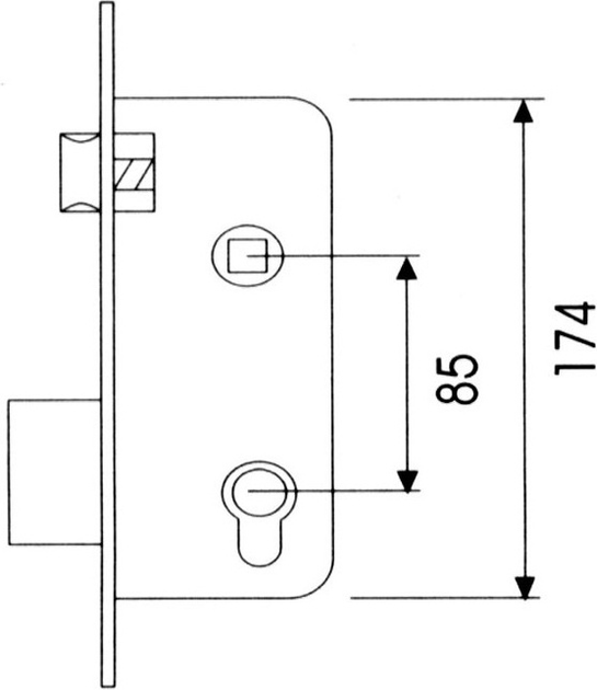 Дверний замок Assa 23x40 мм 203040HL (8414625107037) - зображення 3