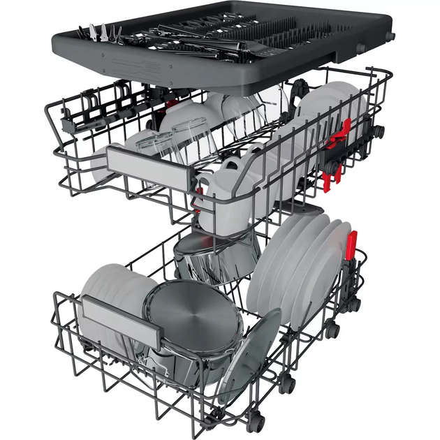 Посудомийна машина Whirlpool вбудована, 10компл., A+++, 45см, дисплей, інвертор, 3й кошик, білий - изображение 3
