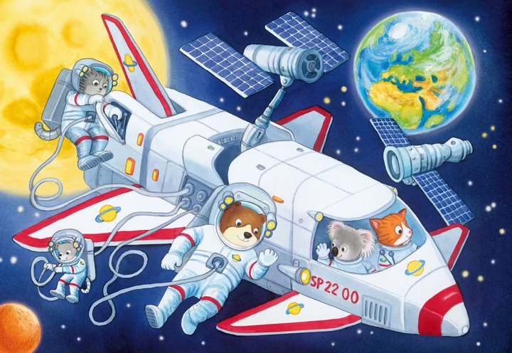 Puzzle Ravensburger Animals in Space 2 × 24 elementy 05665 (4005556056651) - obraz 3
