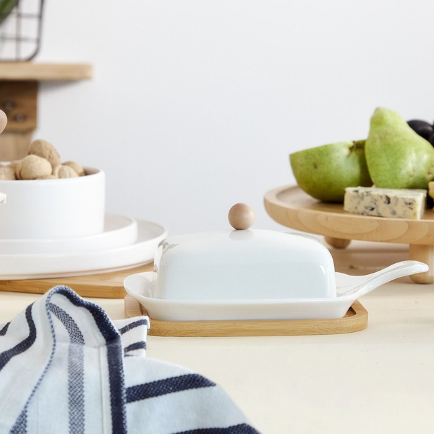 Maselniczka Homla Fincan porcelanowa z bambusową podstawką 22 cm (5902869958339) - obraz 7