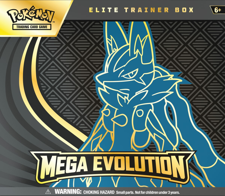 Zestaw Pokémon TCG: Mega Evolution - Elite Trainer Box - Lucario 5 szt (196214129115) - obraz 1