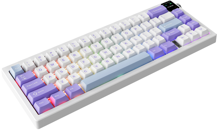 Klawiatura bezprzewodowa Ajazz AK650 Dream Weaving switch USB/Bluetooth Biały/Fioletowy (AK650-DW-PWB) - obraz 5