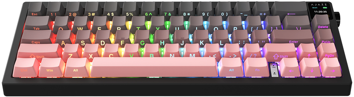 Klawiatura bezprzewodowa Ajazz AK650 Dream Weaving switch USB/Bluetooth Czarny/Różowy (AK650-DW-GP) - obraz 2