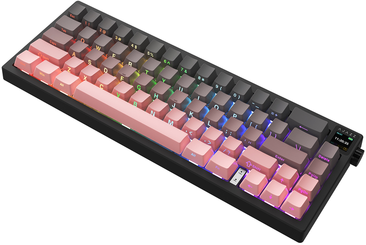 Klawiatura bezprzewodowa Ajazz AK650 Dream Weaving switch USB/Bluetooth Czarny/Różowy (AK650-DW-GP) - obraz 3