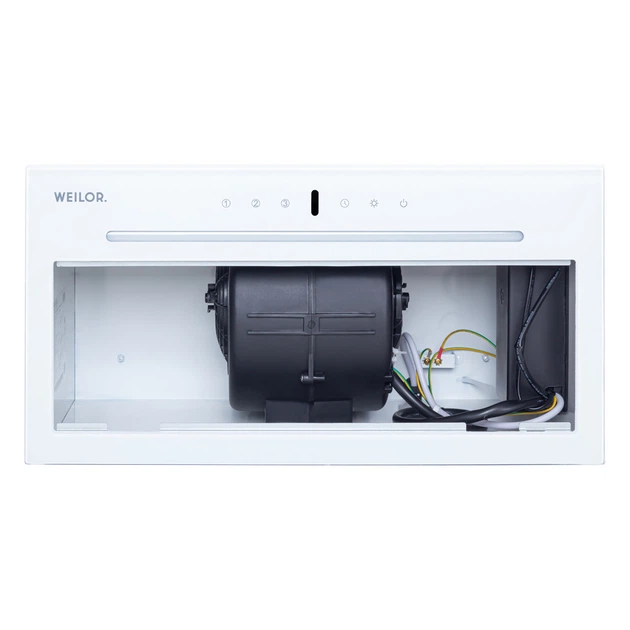 Белая полновстраиваемая сенсорная мощная кухонная вытяжка WEILOR PBSR 52301 GLASS WH 1100 LED Strip, 55 см - изображение 10