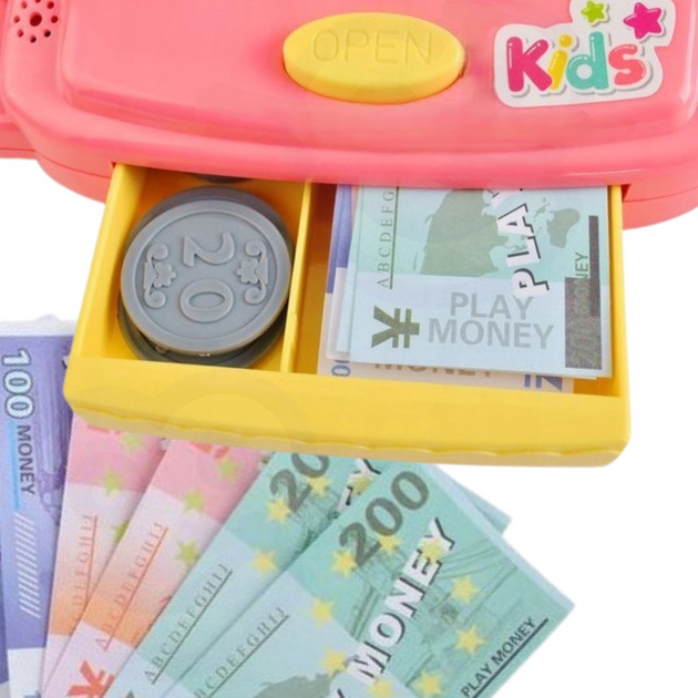 Zestaw do zabawy Woopie Kasa sklepowa z półką i akcesoriami Różowy  (5904326949072) - obraz 4