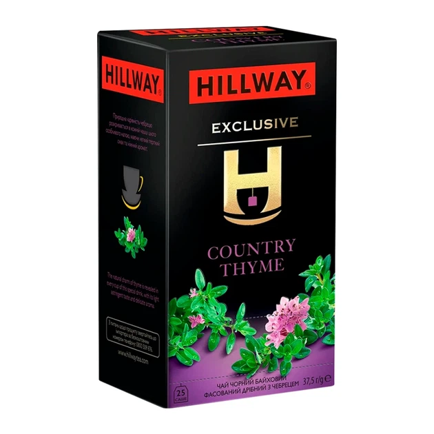 Чай чорний пакетований Hillway Country Thyme 25 шт х 1.5 г - Фото 1 Чай чорний пакетований Hillway Country Thyme 25 шт х 1.5 г - изображение 1