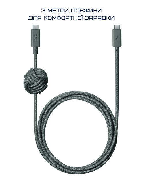 Кабель USB-C to USB-C Native Union Anchor Cable Pro 240W Slate Green (3 m) (ACABLE-C-GRN-NP) - изображение 8