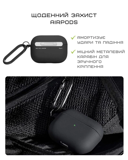 Чехол Native Union Roam Case Black для Airpods Pro 2nd Gen (APPRO2-ROAM-BLK-NP) - Фото 7 Чехол Native Union Roam Case Black для Airpods Pro 2nd Gen (APPRO2-ROAM-BLK-NP) - изображение 7
