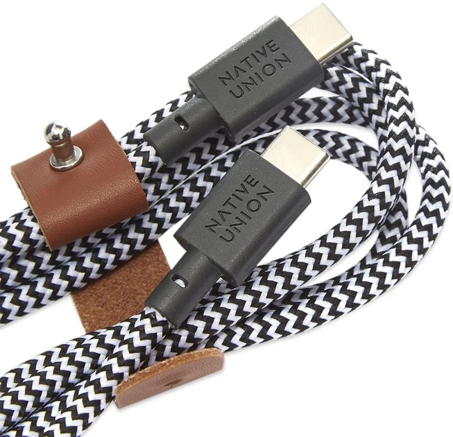 Кабель USB-C to USB-C Native Union Belt Cable Zebra (1.2 m) (BELT-C-ZEB-2-NP) - изображение 7