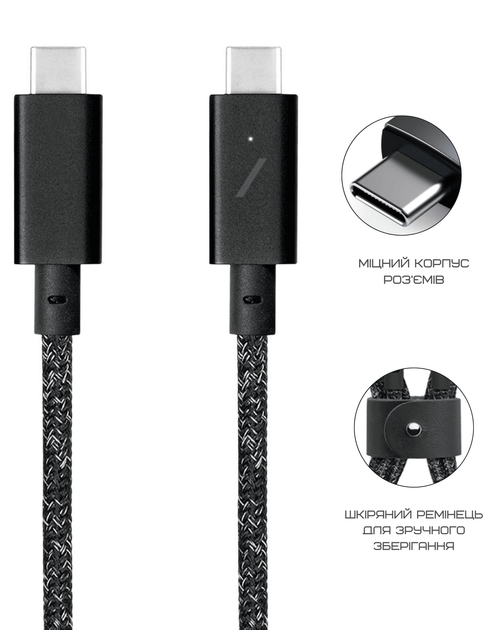 Кабель USB-C to USB-C Native Union Belt Cable Pro 240W Cosmos Black (2.4 m) (BELT-PRO2-COS-NP) - Фото 15 Кабель USB-C to USB-C Native Union Belt Cable Pro 240W Cosmos Black (2.4 m) (BELT-PRO2-COS-NP) - изображение 15