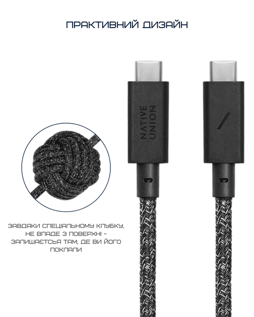Кабель USB-C to USB-C Native Union Anchor Cable Pro 240W Cosmos Black (3 m) (ACABLE-C-COS-NP) - изображение 15